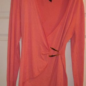 Long sleeve wrap sweater